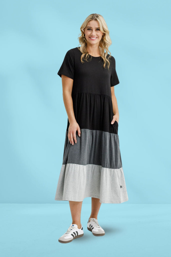 Homelee Kendall Dress Black Charcoal Grey From BoxHill