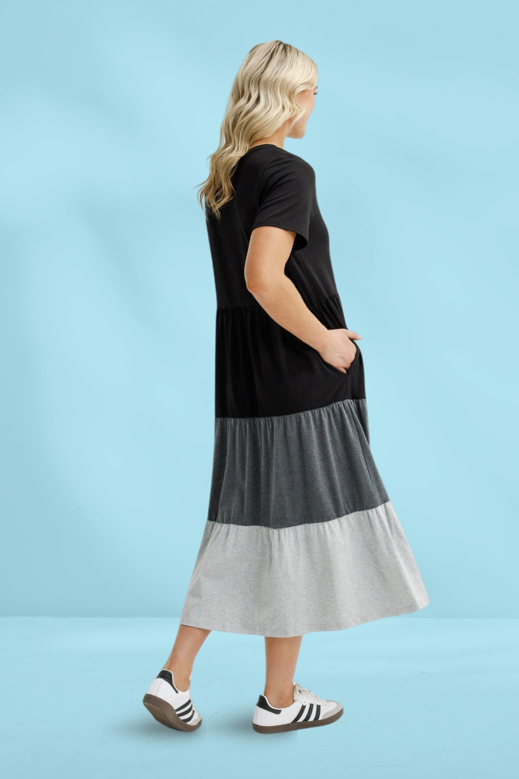 Homelee Kendall Dress Black Charcoal Grey Home-Lee