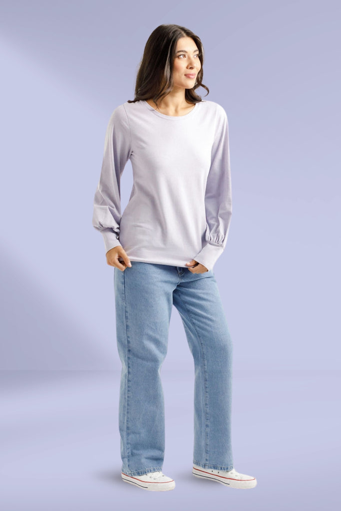 PRE-ORDER Homelee Laylah Long Sleeve Tee Lilac From BoxHill