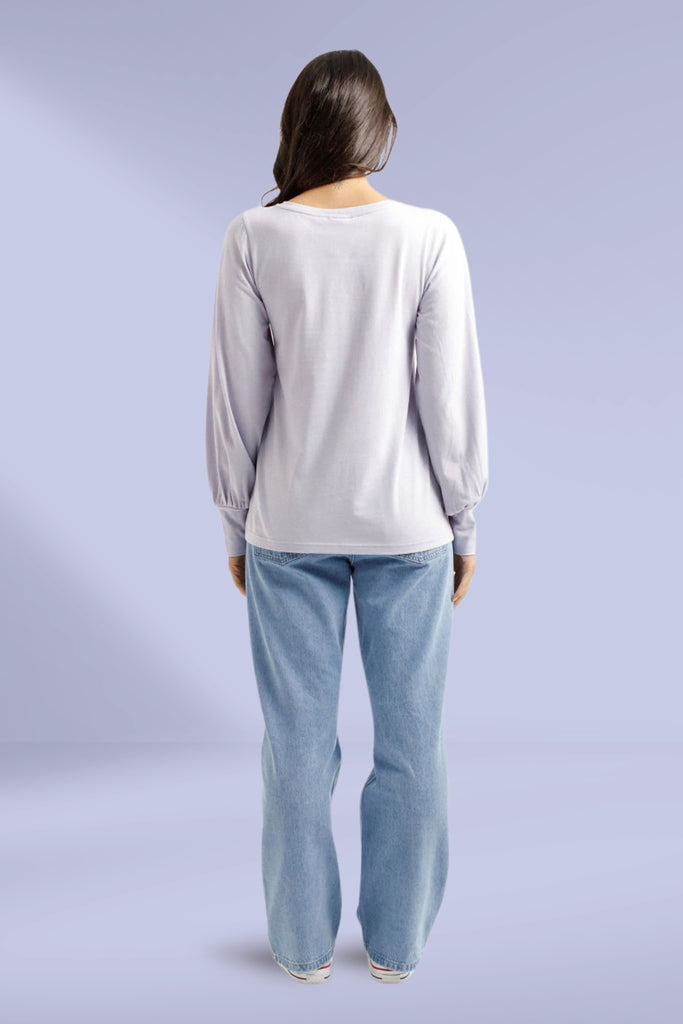 PRE-ORDER Homelee Laylah Long Sleeve Tee Lilac From BoxHill