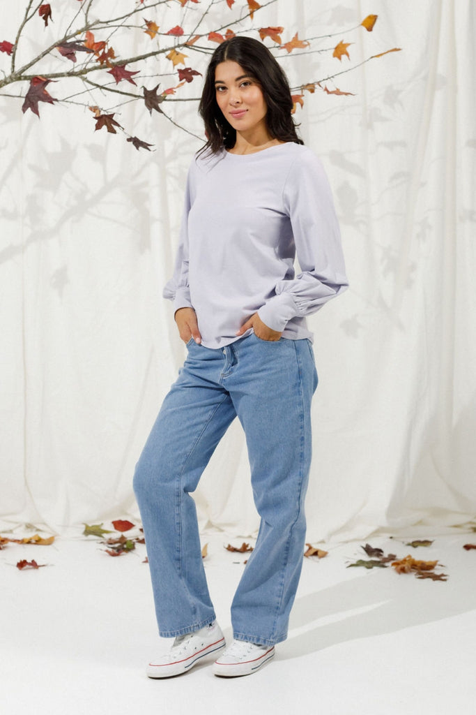 PRE-ORDER Homelee Laylah Long Sleeve Tee Lilac From BoxHill