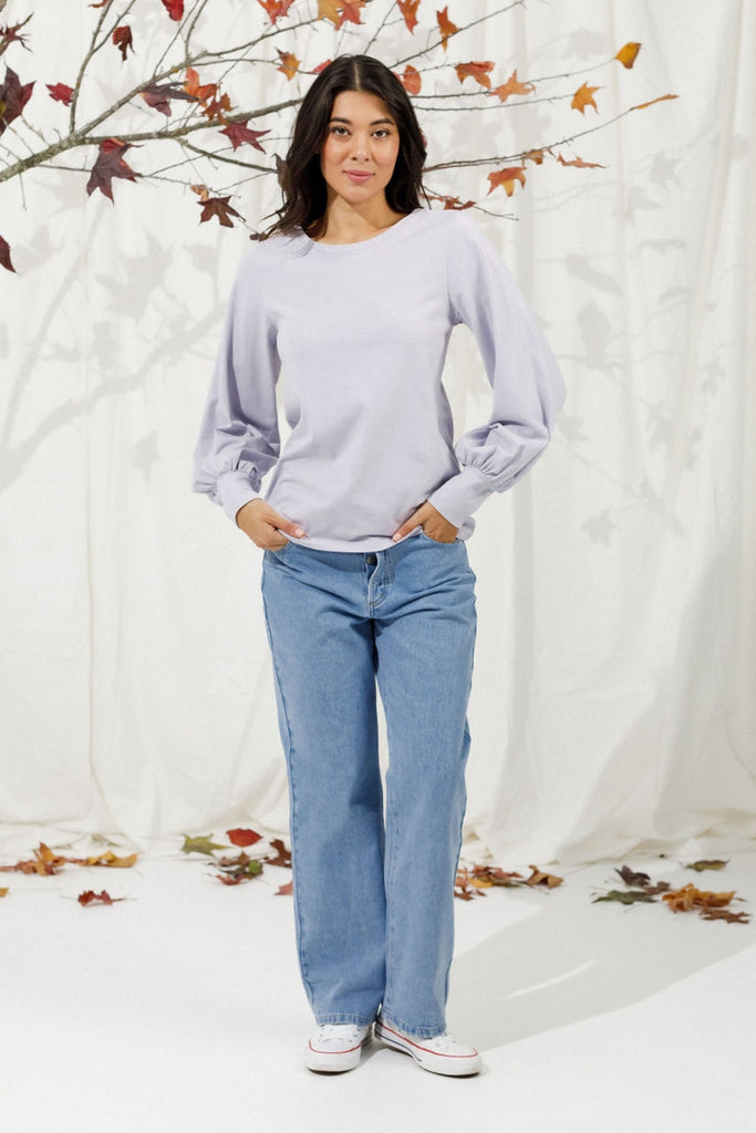 PRE-ORDER Homelee Laylah Long Sleeve Tee Lilac From BoxHill