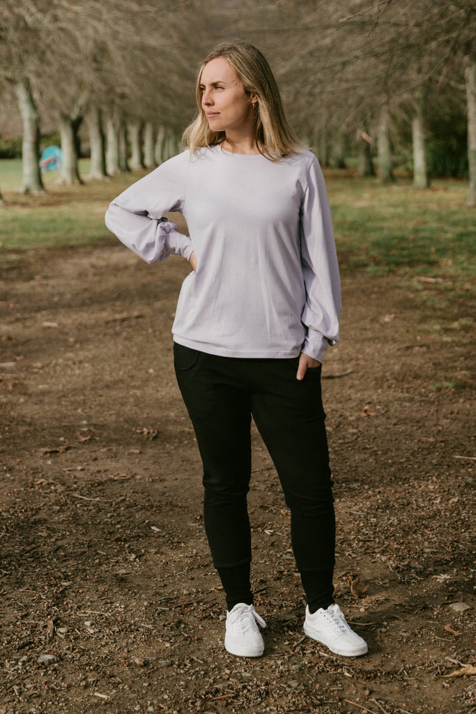 PRE-ORDER Homelee Laylah Long Sleeve Tee Lilac From BoxHill