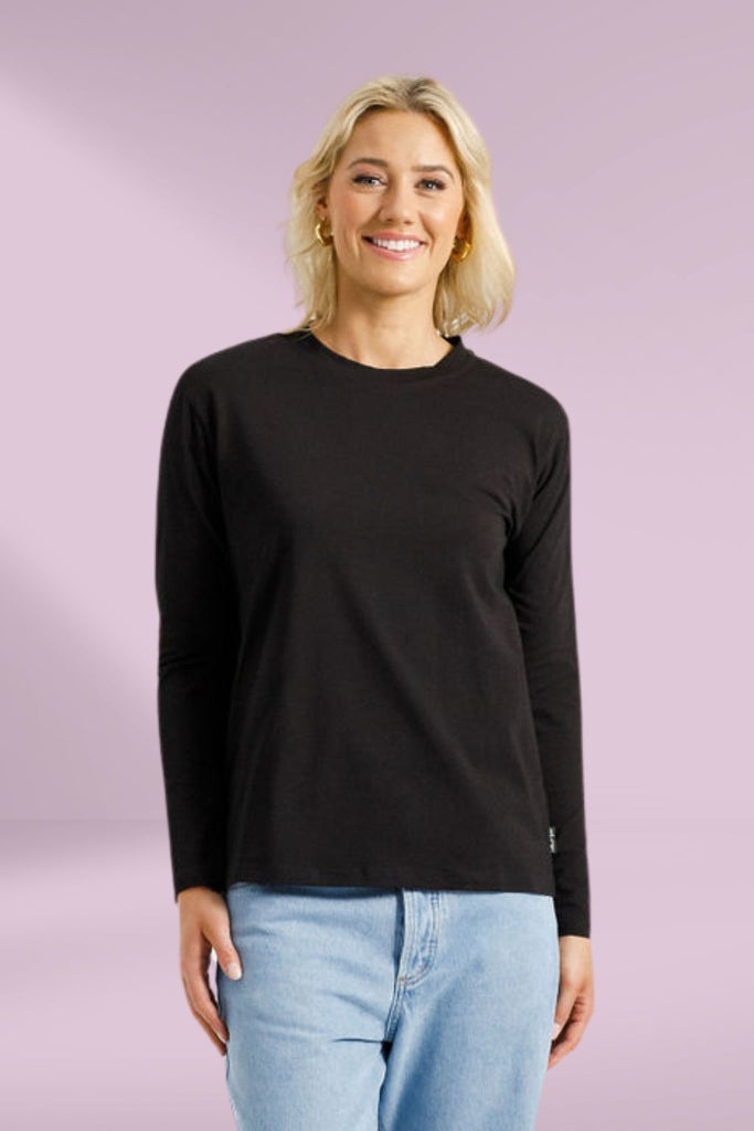 Homelee Long Sleeve Chris Tee Black From BoxHill