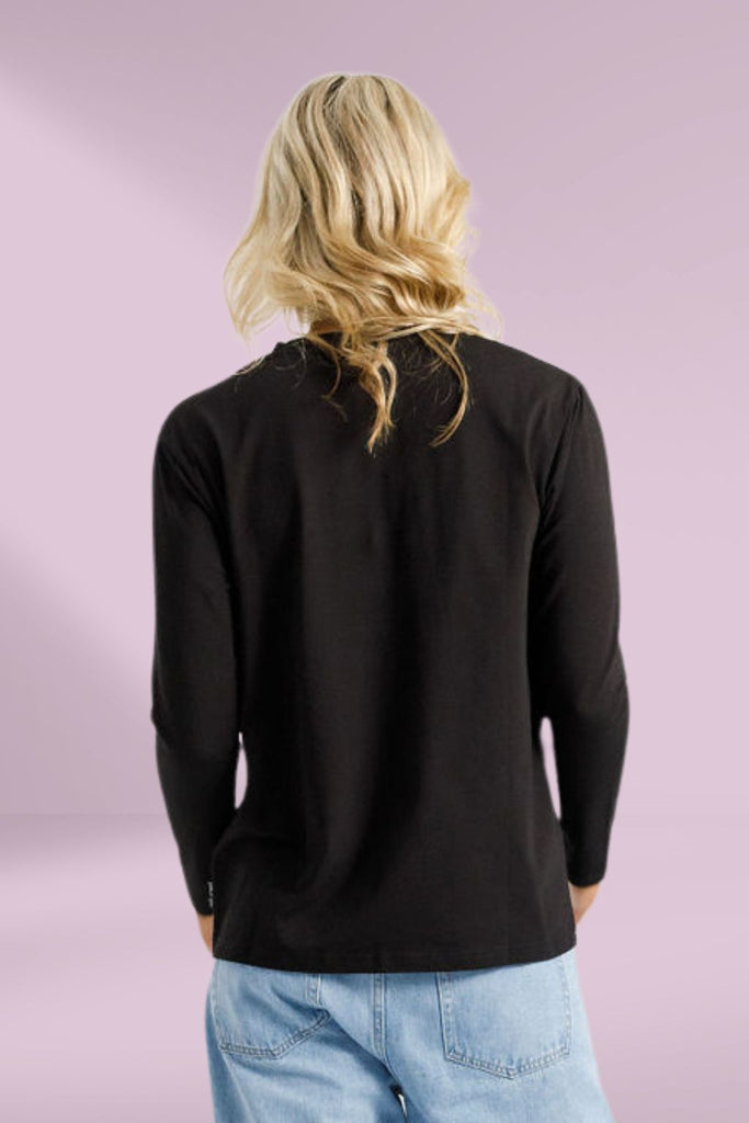 Homelee Long Sleeve Chris Tee Black From BoxHill