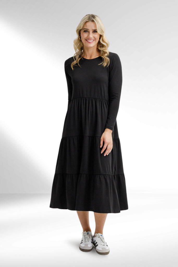 Homelee Long Sleeve Kendall Dress Black From BoxHill