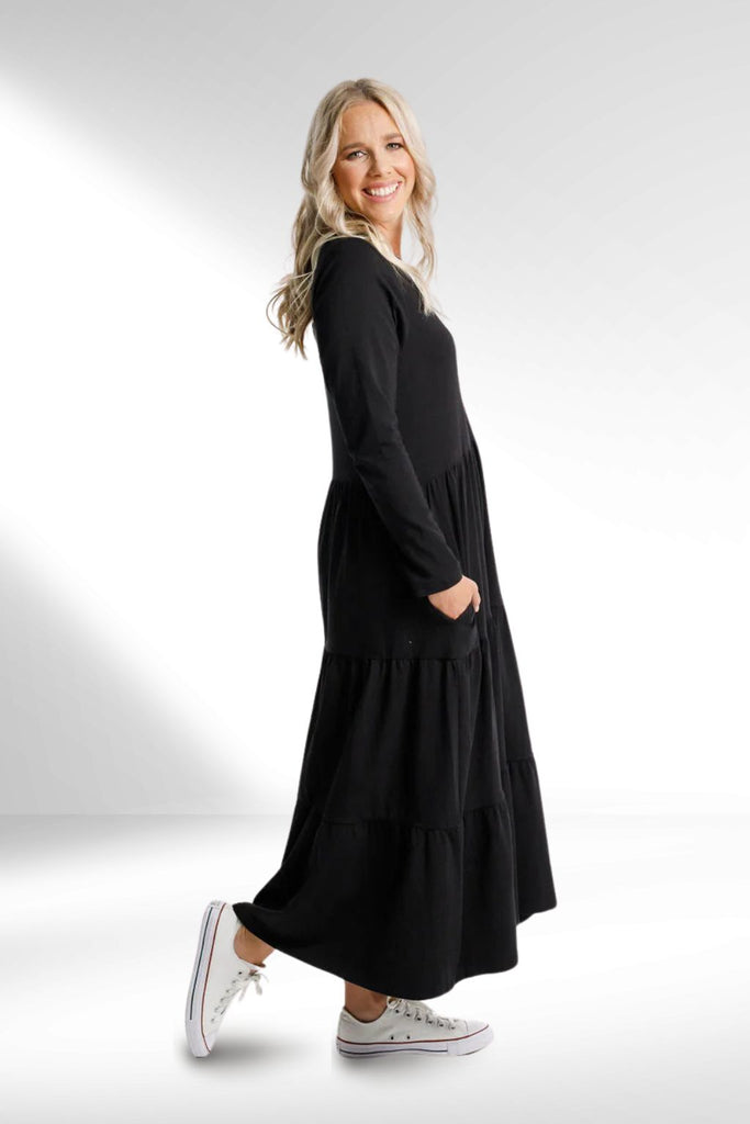 Homelee Long Sleeve Kendall Dress Black From BoxHill