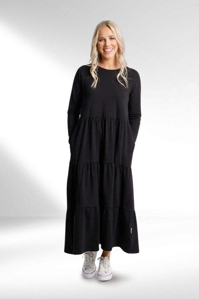 Homelee Long Sleeve Kendall Dress Black From BoxHill