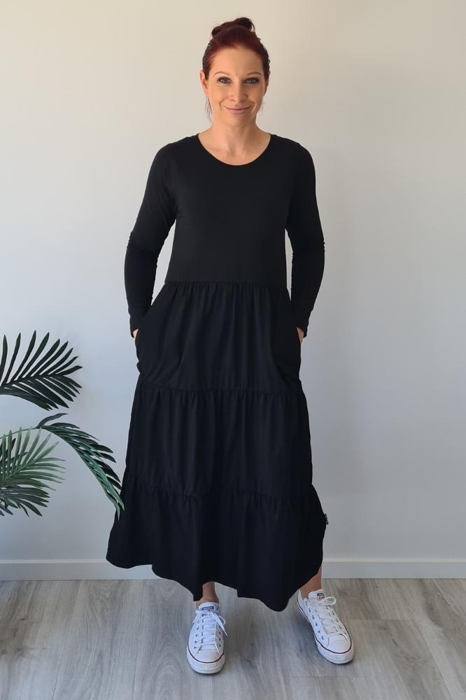 Home-Lee Long Sleeve Kendall Dress Black From BoxHill