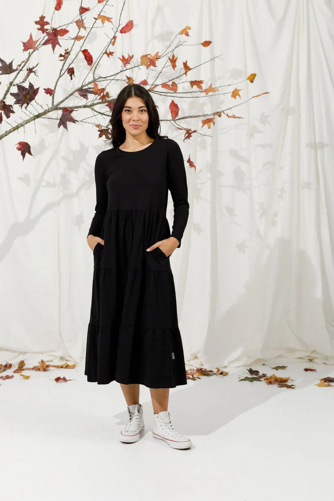 Homelee Long Sleeve Kendall Dress Black From BoxHill