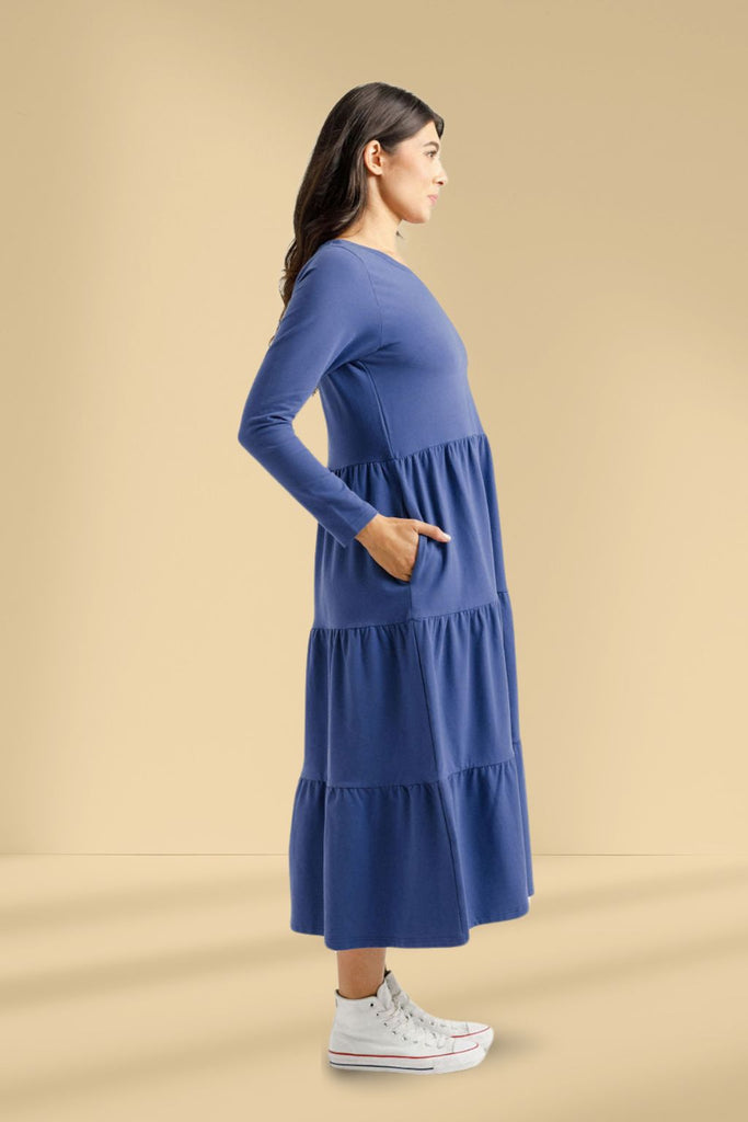 PRE-ORDER Homelee Long Sleeve Kendall Dress Hyacinth From BoxHill