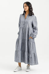Homelee Long Sleeve Khloe Dress Grey From BoxHill