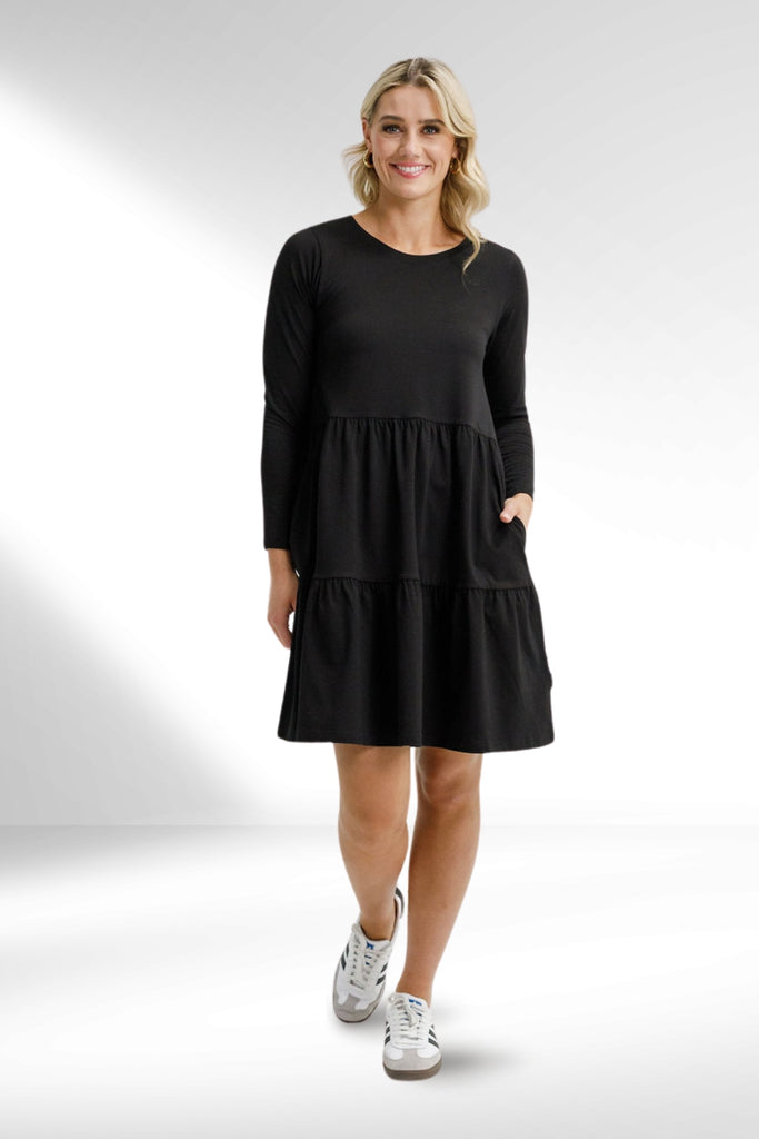 Homelee Long Sleeve Kylie Dress Black From BoxHill