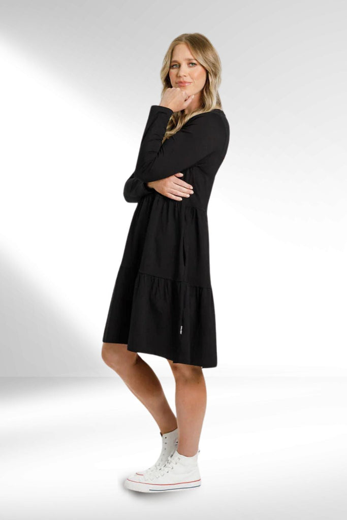 Homelee Long Sleeve Kylie Dress Black From BoxHill