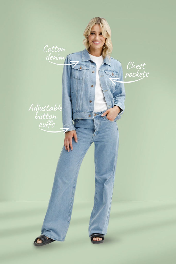 Homelee Olly Jacket Stonewash Denim From BoxHill