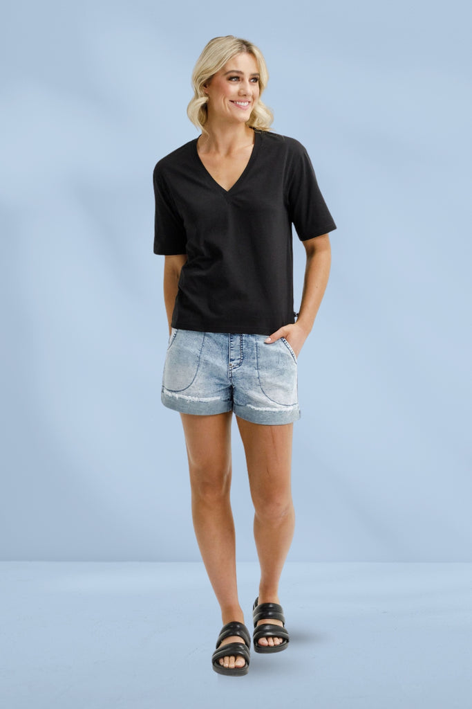 Homelee V Neck Tee Black From BoxHill