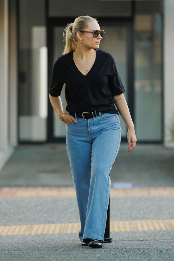 Homelee V Neck Tee Black From BoxHill