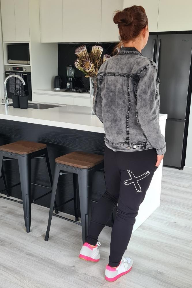Home-Lee Winter Apartment Pants Black White X From BoxHill