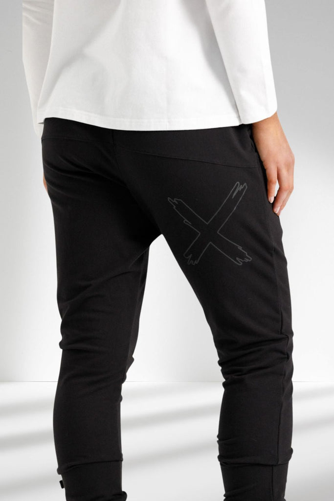 PRE-ORDER Homelee Winter Apartment Pants Black with Black X Outline From BoxHill