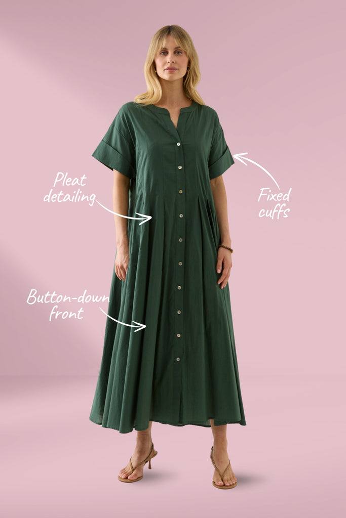 Isle of Mine Aurora Pleat Maxi Myrtle From BoxHill