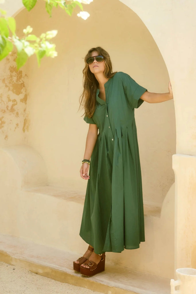 Isle of Mine Aurora Pleat Maxi Myrtle From BoxHill