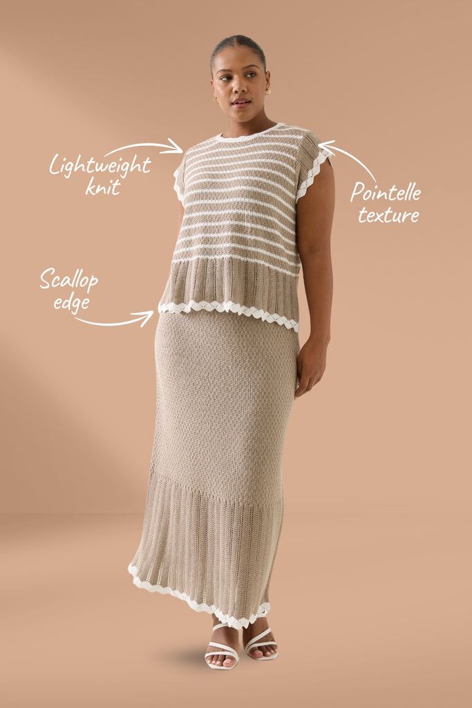 Isle of Mine Ida Knit Top Canvas From BoxHill