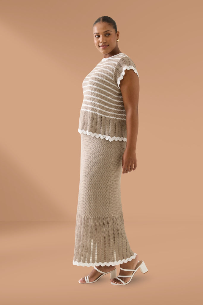 Isle of Mine Ida Knit Top Canvas From BoxHill