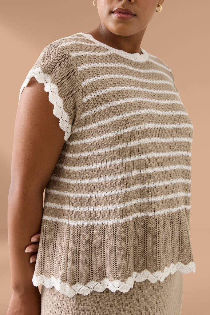 Isle of Mine Ida Knit Top Canvas From BoxHill