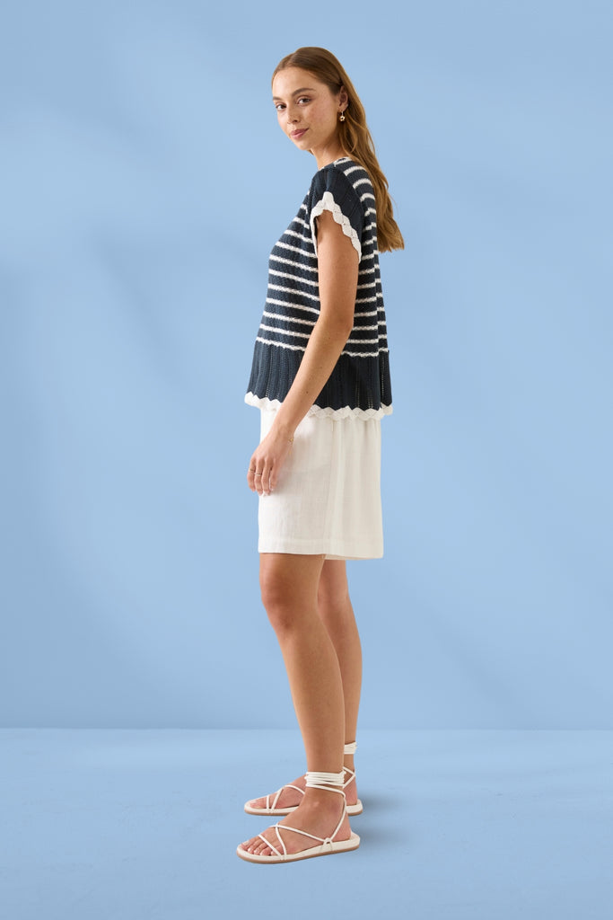 Isle of Mine Ida Knit Top Navy From BoxHill