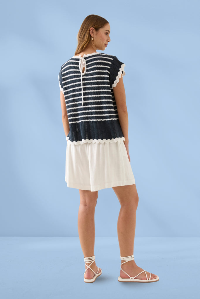 Isle of Mine Ida Knit Top Navy From BoxHill