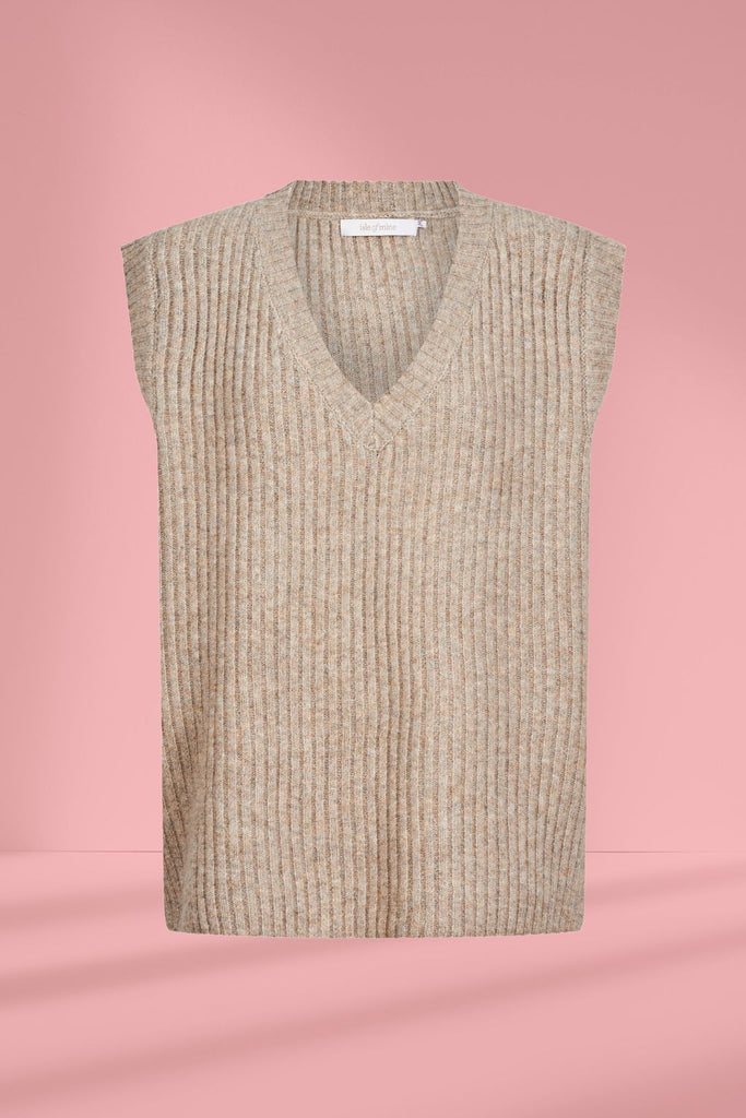 Isle of Mine Miru Knit Vest Taupe From BoxHill
