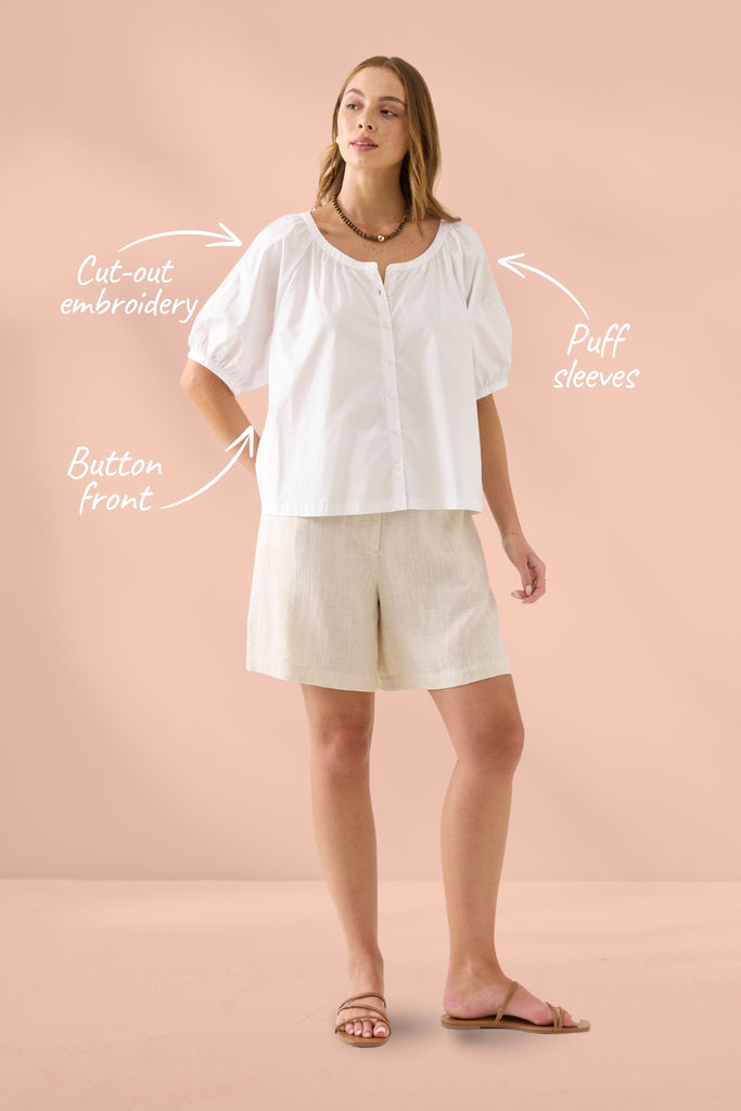 Isle of Mine Nilsa Button Top Lotus From BoxHill