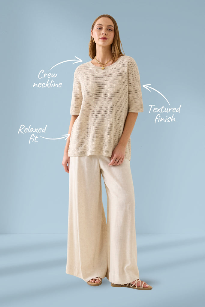 Isle of Mine Sylvie Knit Tshirt Canvas From BoxHill