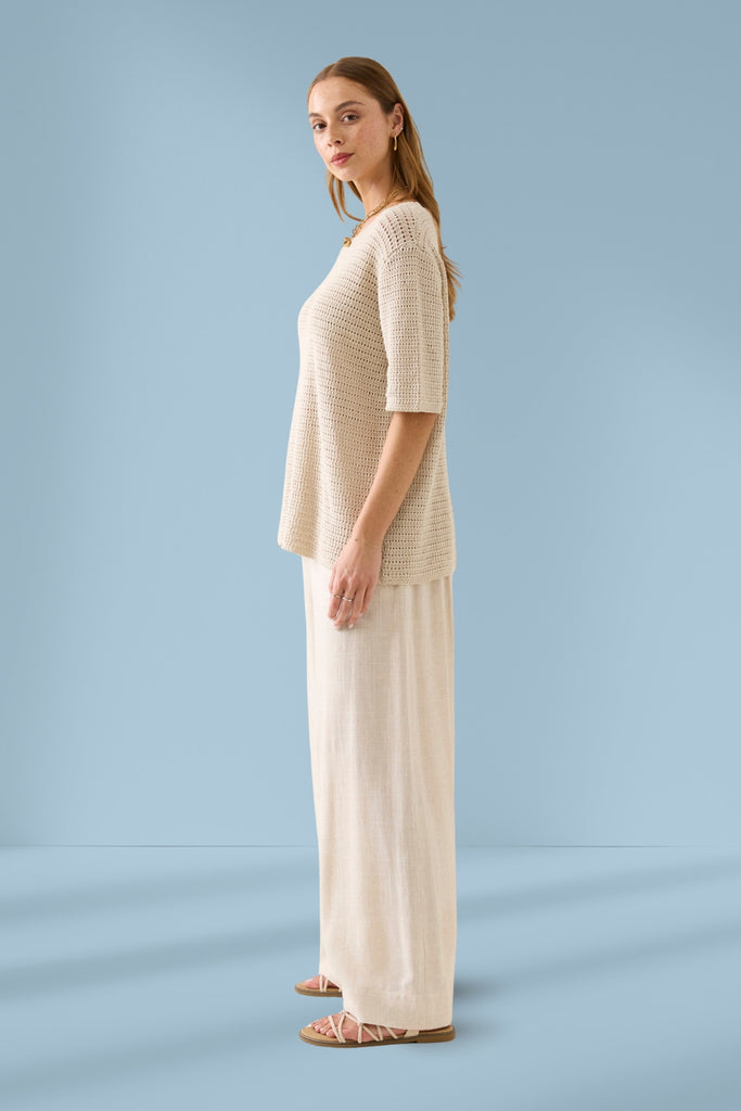 Isle of Mine Sylvie Knit Tshirt Canvas From BoxHill