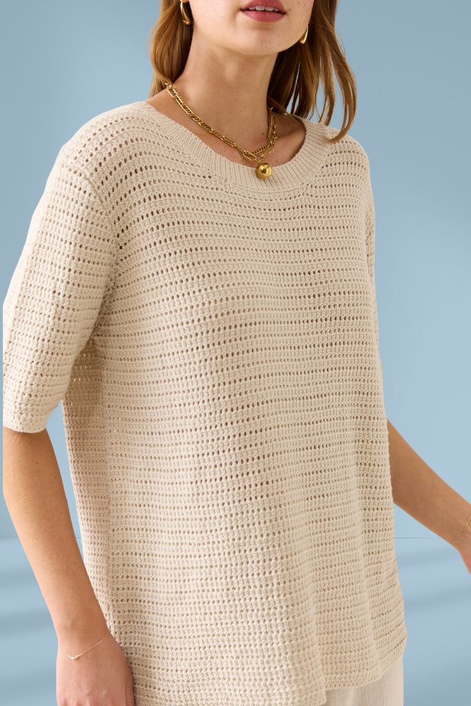 Isle of Mine Sylvie Knit Tshirt Canvas From BoxHill