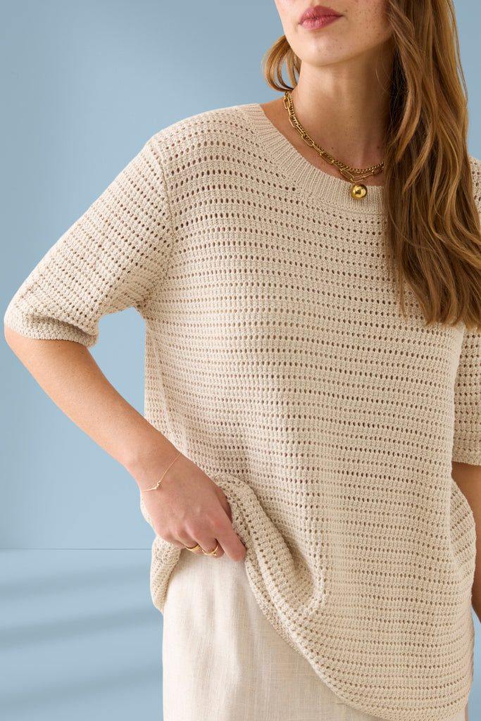 Isle of Mine Sylvie Knit Tshirt Canvas From BoxHill