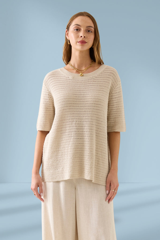 Isle of Mine Sylvie Knit Tshirt Canvas From BoxHill