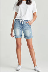 Junkfood Jeans Kimmy Shorts Soft Pale Blue From BoxHill