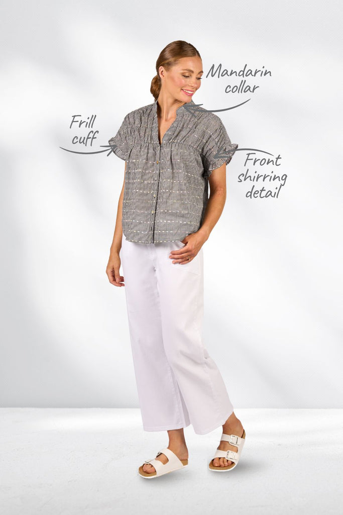 Knewe Addison Top Black Check From BoxHill