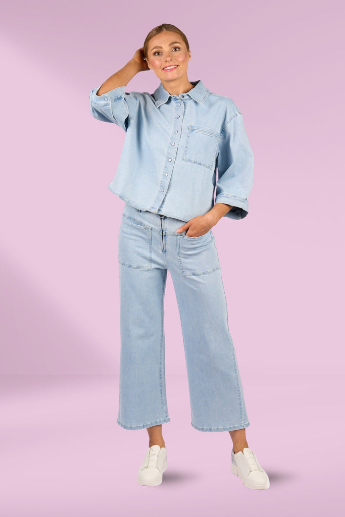 Knewe Coupe Shacket Light Wash From BoxHill