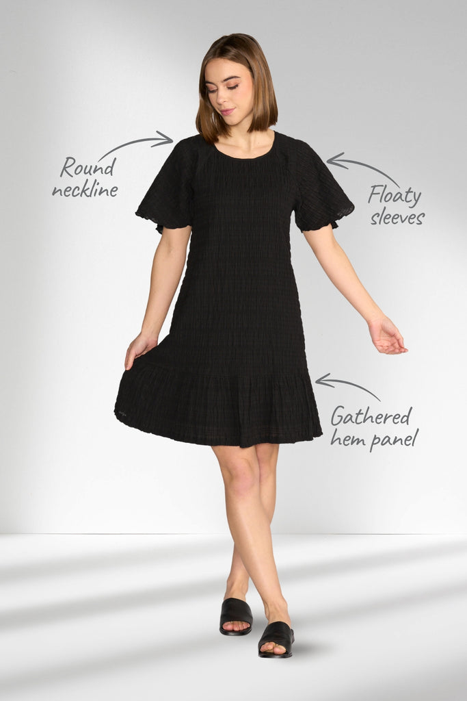 Knewe Eclipse Dress Black Texture From BoxHill