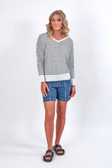 Knewe June Sweater Off White Black From BoxHill