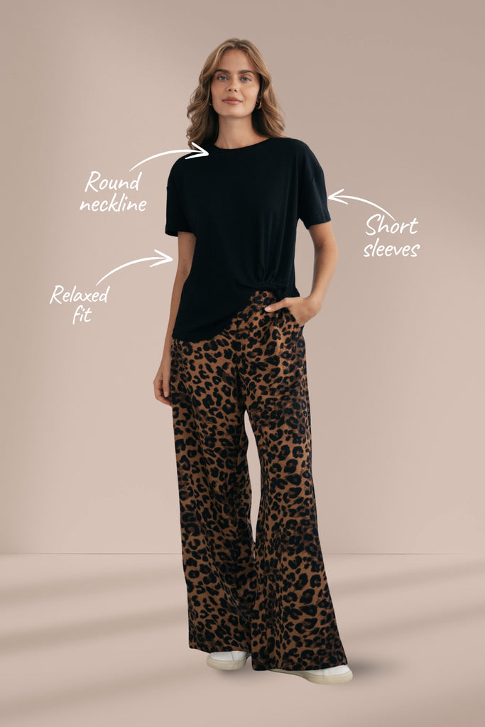 Label of Love Easy Tuck Tee Black From BoxHill