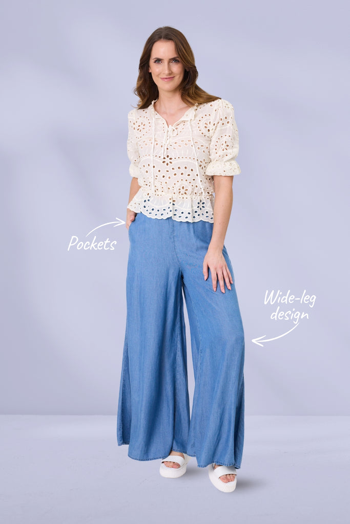 PRE-ORDER Lemon Tree Azzura Pants Chambray From BoxHill