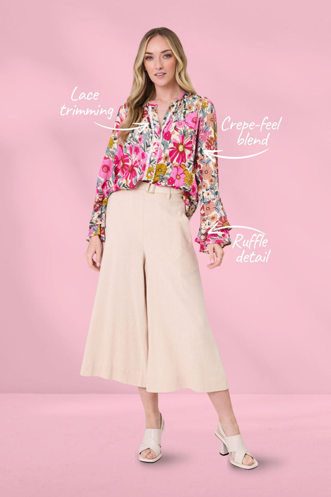 PRE-ORDER Lemon Tree Contessa Top Garden Print From BoxHill