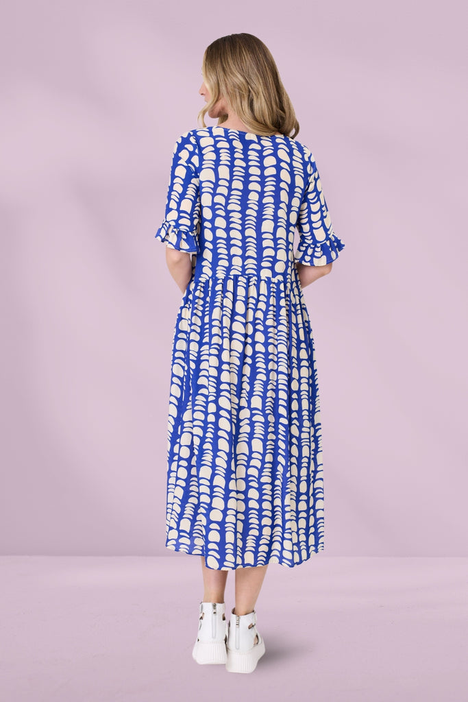 PRE-ORDER Lemon Tree Madonna Dress Cobalt Print From BoxHill