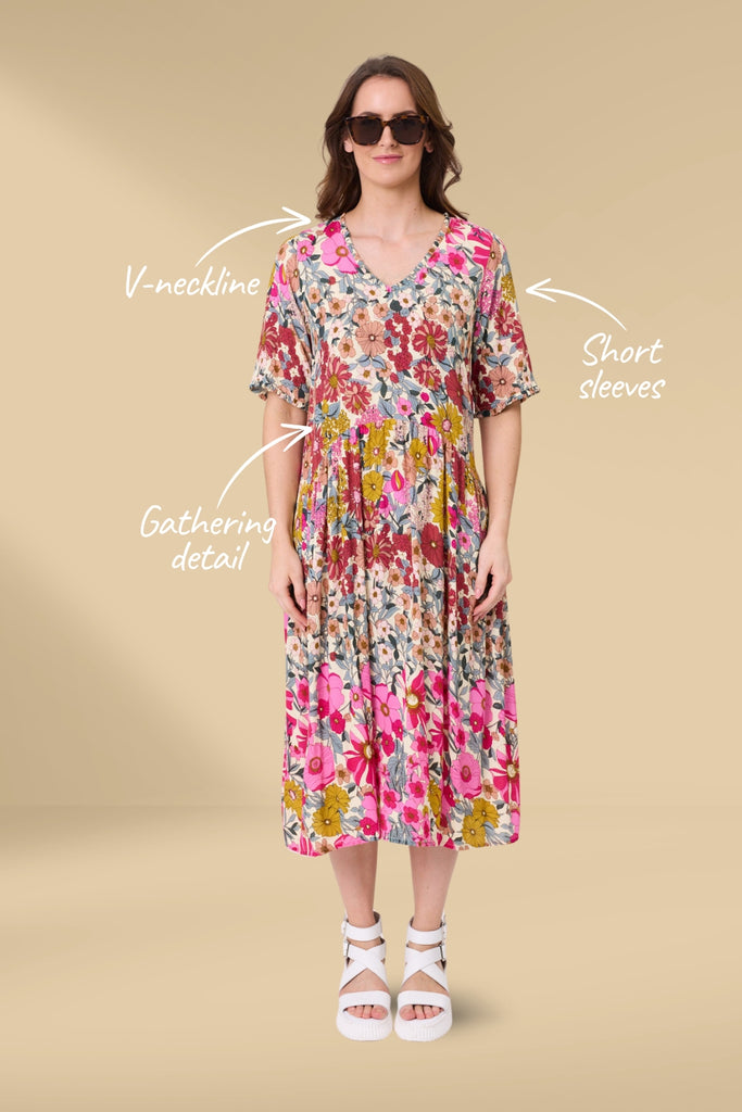 PRE-ORDER Lemon Tree Marissa Dress Garden Print From BoxHill
