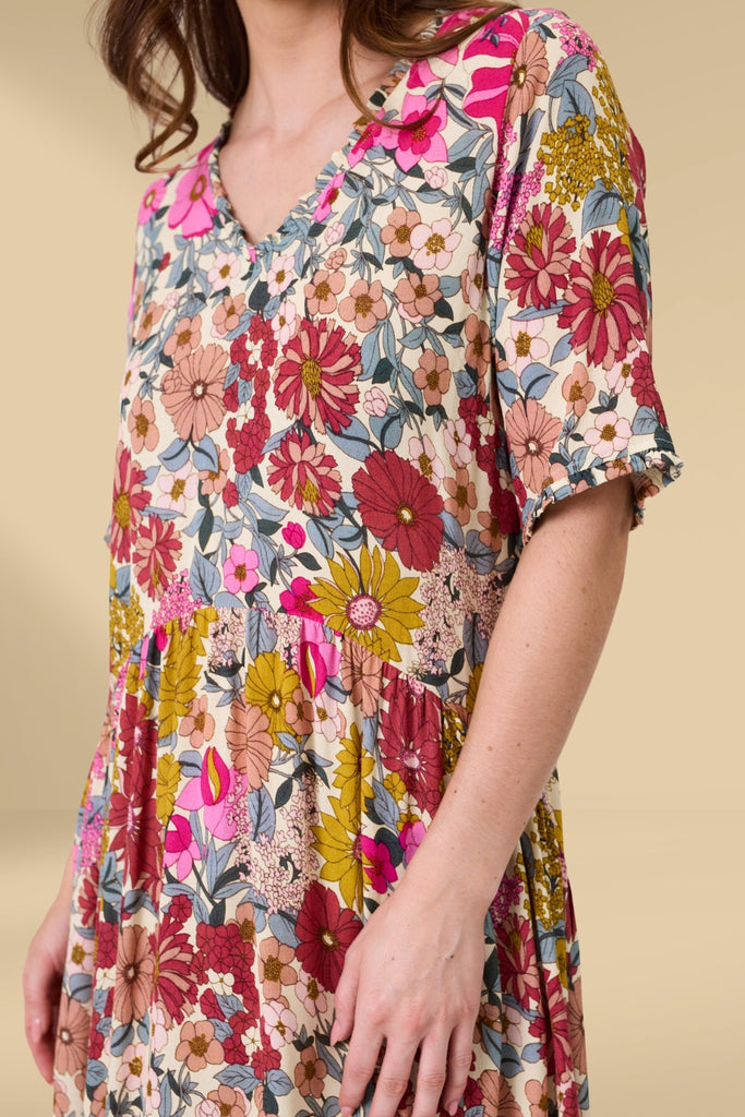 PRE-ORDER Lemon Tree Marissa Dress Garden Print From BoxHill