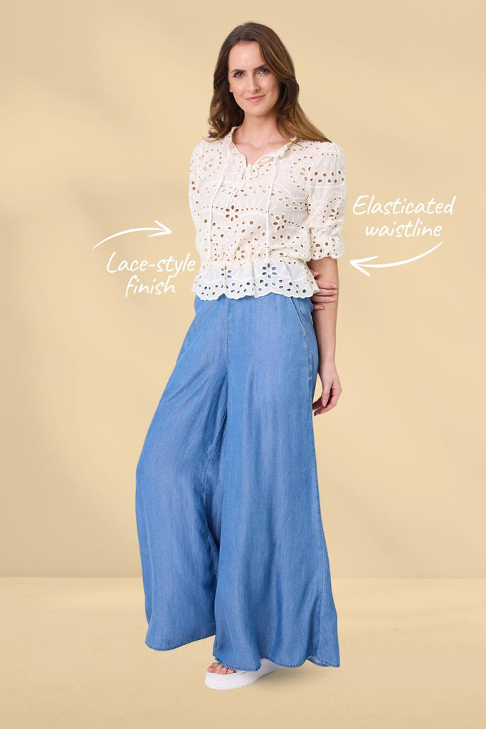 PRE-ORDER Lemon Tree Milana Lace Top Cream From BoxHill