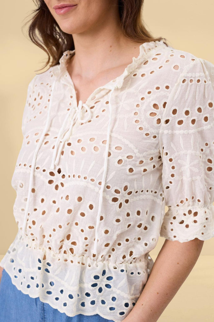 PRE-ORDER Lemon Tree Milana Lace Top Cream From BoxHill